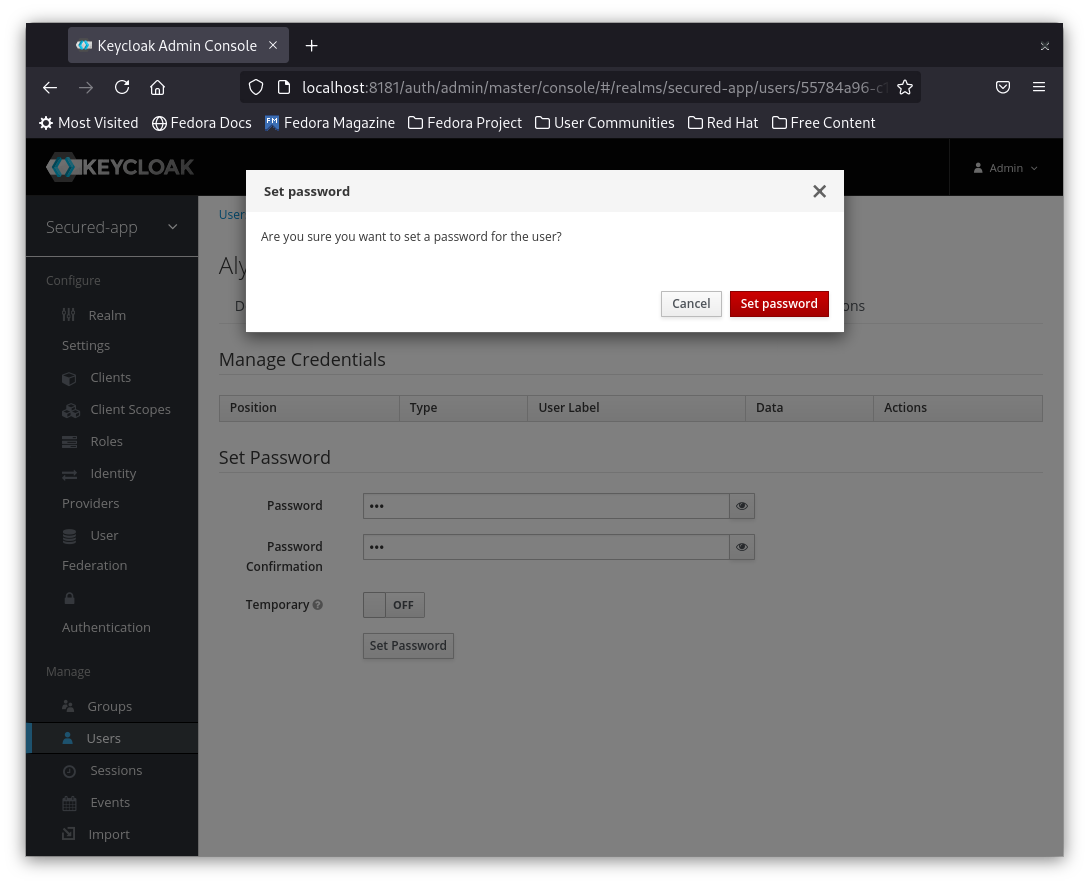 Credentials Confirmation Add Credentials