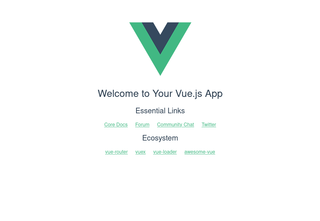 Vue Welcome Page